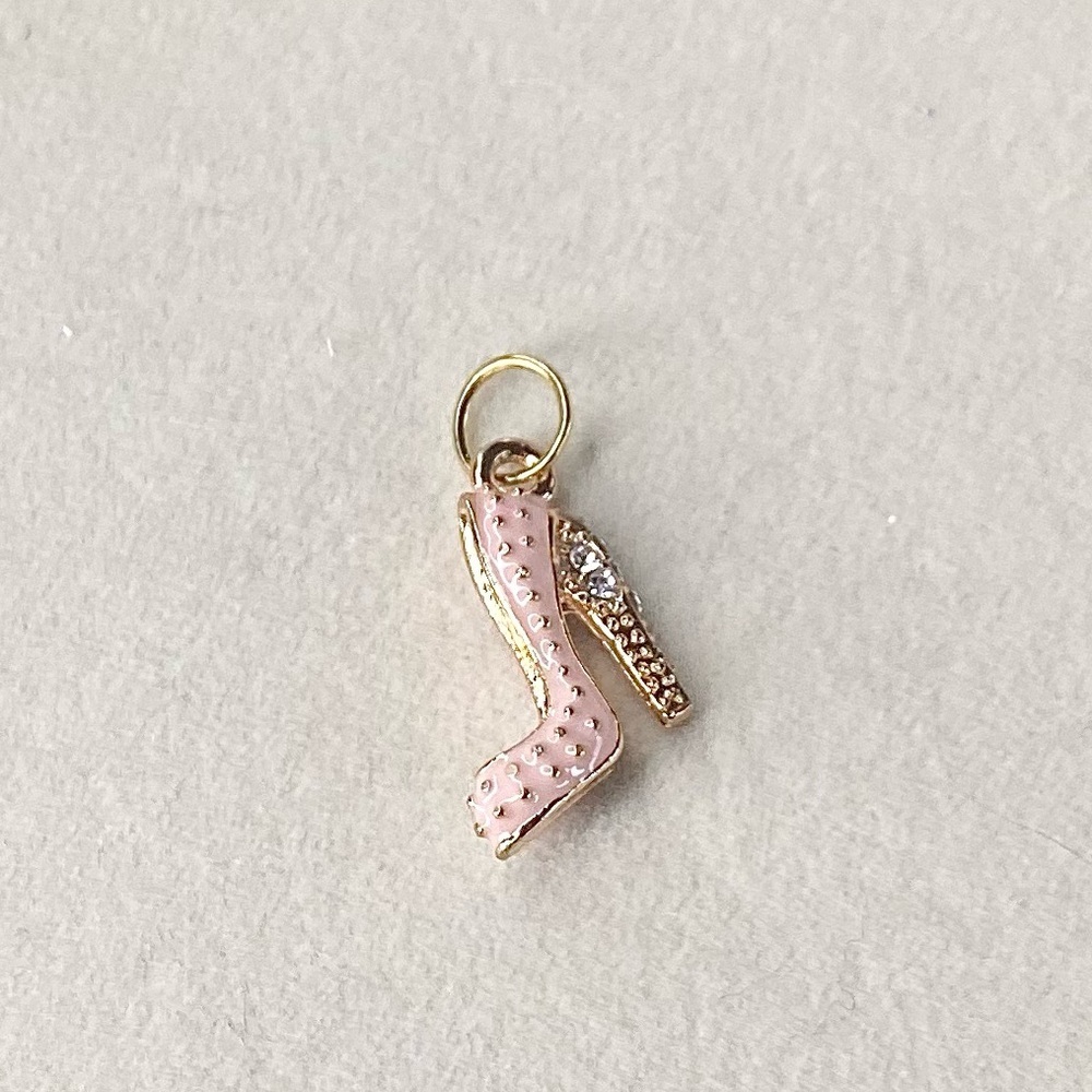 Boutique Glam Heel Charm-blush pink